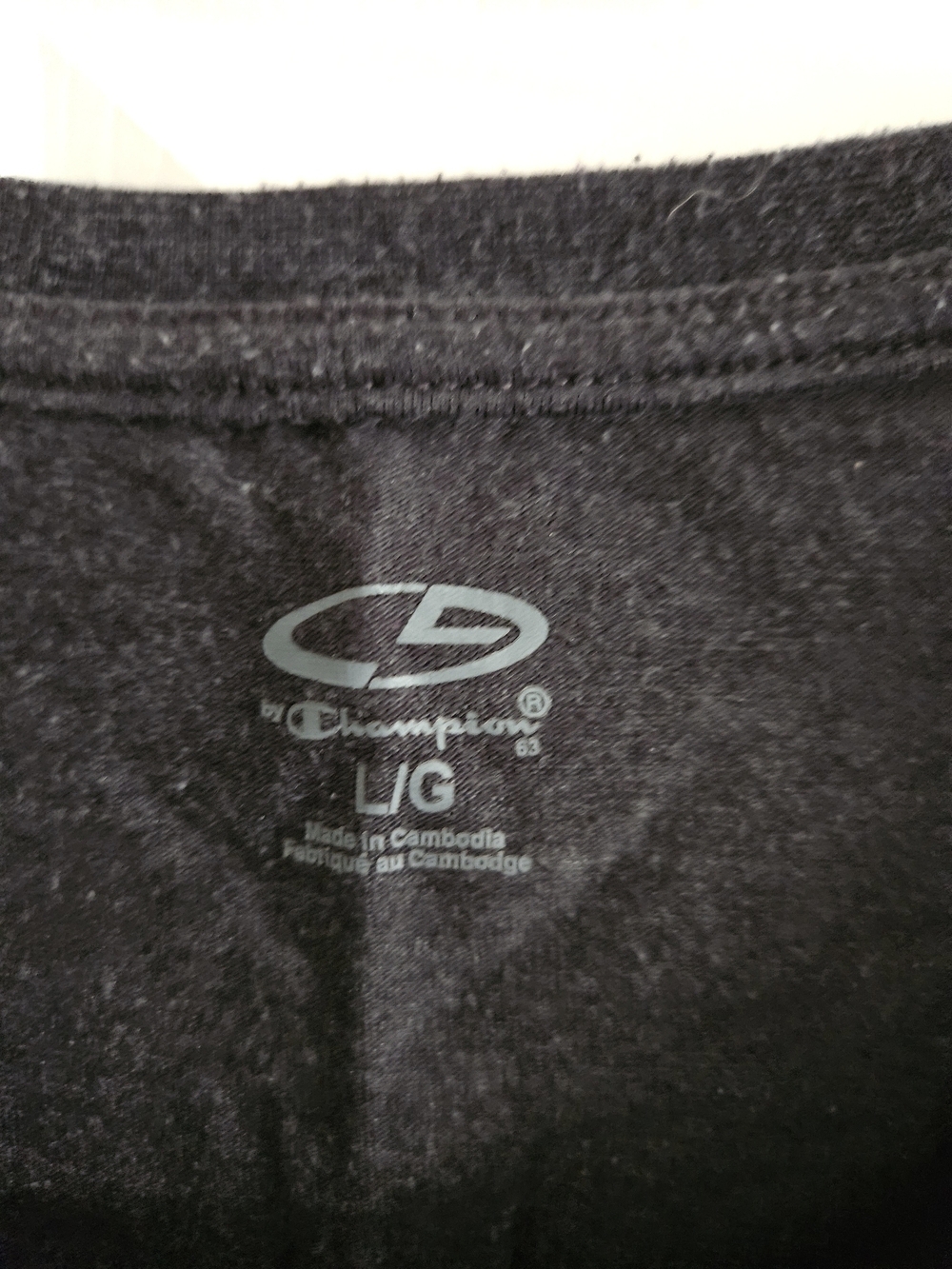 Basic Long-Sleeve Crew Neck Top by Champion — Dark Charcoal. Size L - Picture 2 of 8
